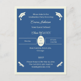 Minimalistiskt Beige och Blue Anpassningsbar Stude Meddelande Vykort