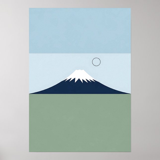 Minimalistiskt berget Fuji Poster (Framsidan)