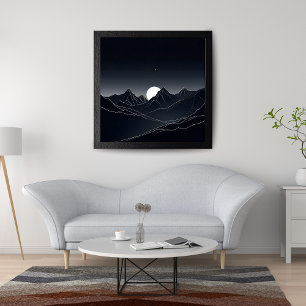 Minimalistiskt bergsläge fototryck