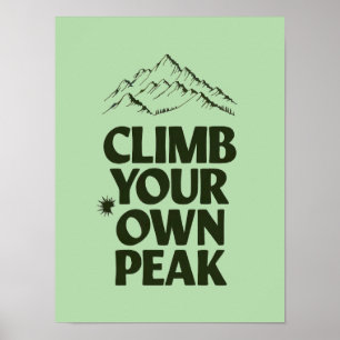 Minimalistiskt bergslandskap - Motiverande högt st Poster