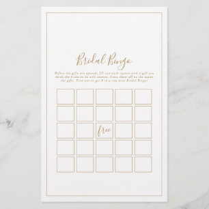 Minimalistiskt Bingo-spel för Möhippa Guld Flygblad