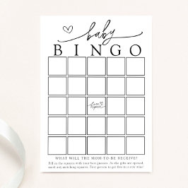Minimalistiskt Bingo-spelkort för babyskor Inbjudningar