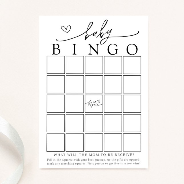 Minimalistiskt Bingo-spelkort för babyskor Inbjudningar (Skapare uppladdad)