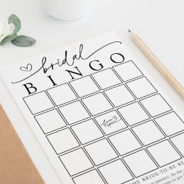 Minimalistiskt Bingo-spelkort för Möhippa Inbjudningar