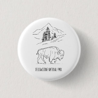 Minimalistiskt Bison i bergslandskapet Shirt Knapp