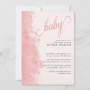 Minimalistiskt Bläck Tvättar Struktur Baby Shower Inbjudningar