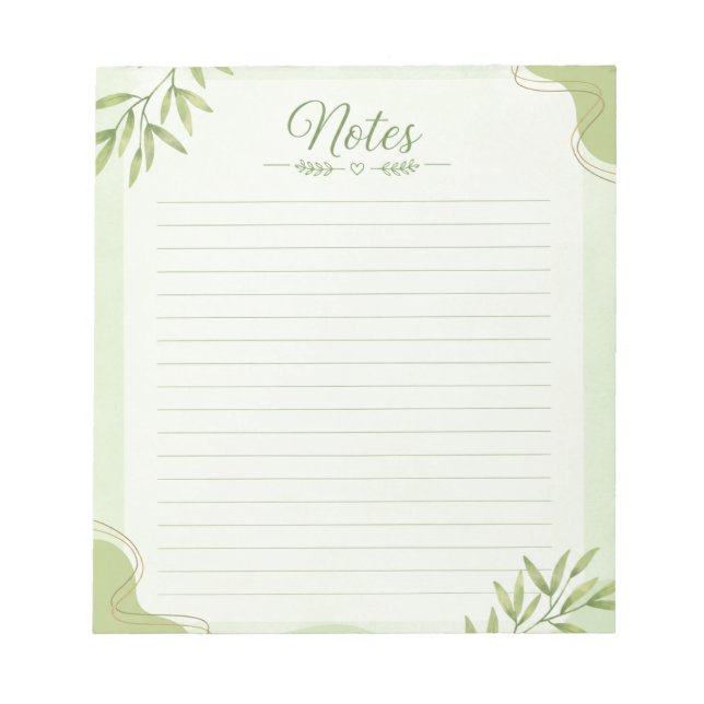 Minimalistiskt bladskrivarpapper anteckningsblock (Framsida)