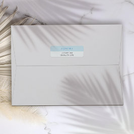 Minimalistiskt blått Affärskort med två ton Returadress Etikett