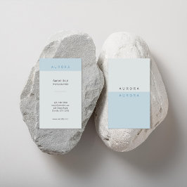 Minimalistiskt blått Affärskort med två ton Visitkort