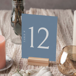 Minimalistiskt blått Bordsnummer-Bröllop-kort Inbjudningar