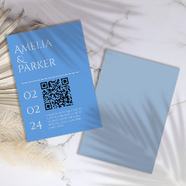 Minimalistiskt blått Bröllop-höljeskort Tilläggskort