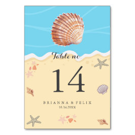 Minimalistiskt Blått Hav Sommar Bröllops Bordskort