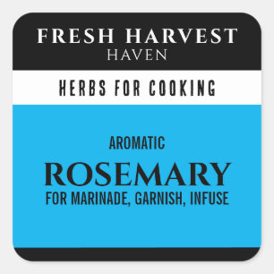 Minimalistiskt blått Herb Fyrkantigt Klistermärke