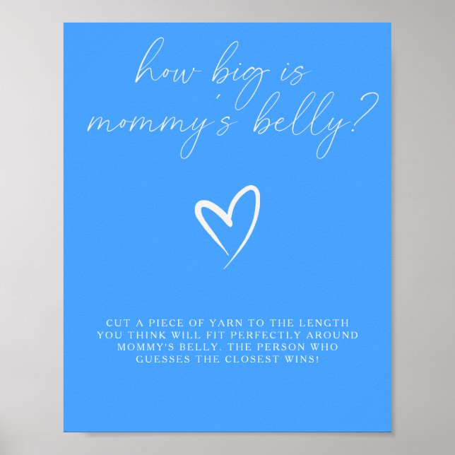 Minimalistiskt blått - hur stort är mamma belly-sp poster (Framsidan)