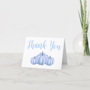 Minimalistiskt blått knumpkin Fall Baby Shower Tack Kort