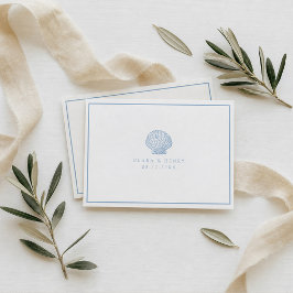 Minimalistiskt Blått Kustbröllop Online RSVP Tilläggskort