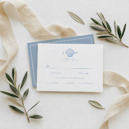 Minimalistiskt Blått Kustbröllop RSVP Tilläggskort