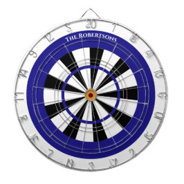 Minimalistiskt blått och vitt Namn Darttavla