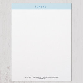 Minimalistiskt blått tvåton brevhuvud