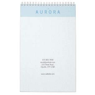 Minimalistiskt blått tvåton kalender