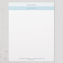 Minimalistiskt blått tvåtonsbrev med Anpassningsba Brevhuvud