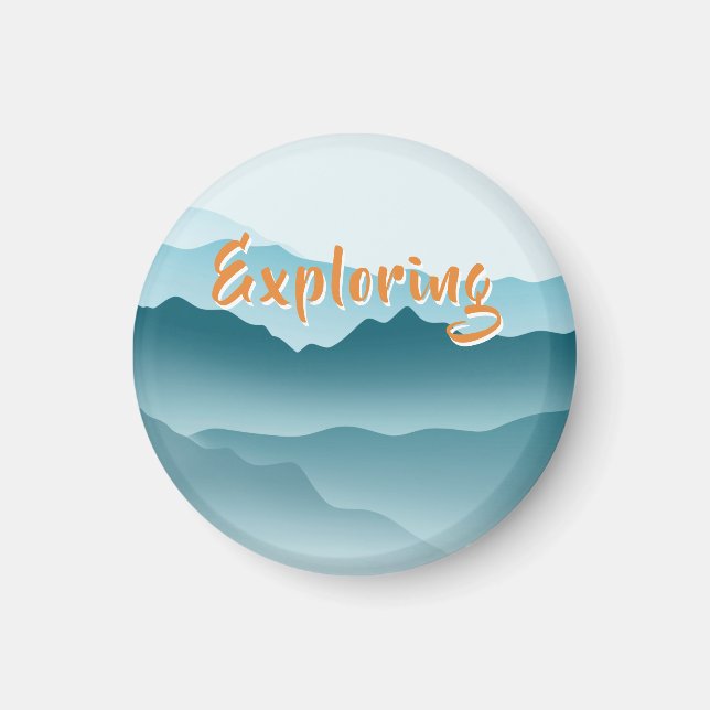 Minimalistiskt blåvalsberg Nature Älskare Magnet (Framsidan)