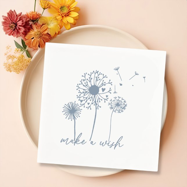 Minimalistiskt blodig dandelion gör en önskan pappersservett (Skapare uppladdad)