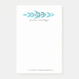 Minimalistiskt blomblad initial post-it block