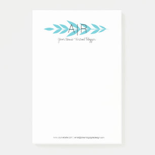 Minimalistiskt blomblad initial post-it block