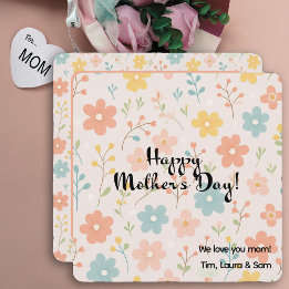 Minimalistiskt blommande boho personligt mors dag  kort