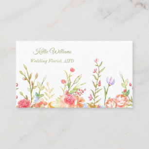 Minimalistiskt Blommigt Gräns Affärskort Visitkort