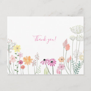 Minimalistiskt blommigt tack vykort