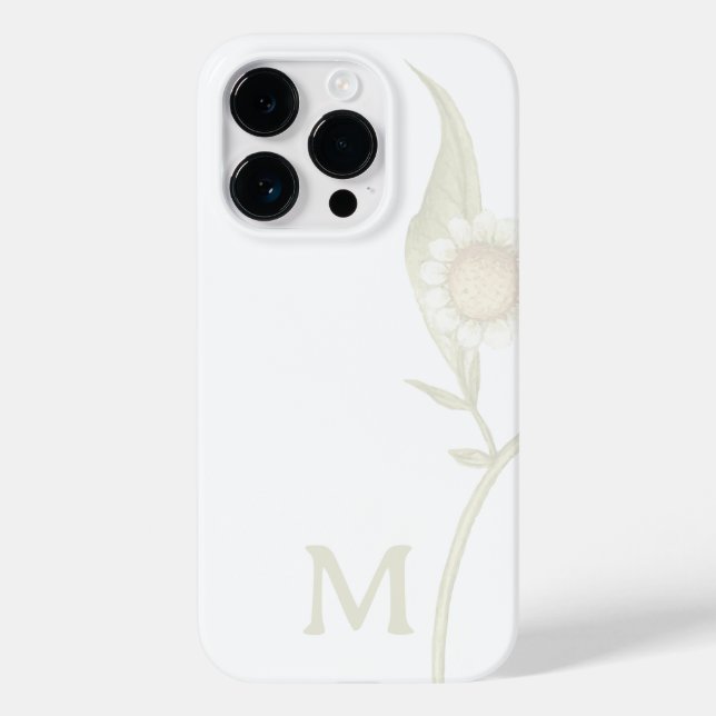Minimalistiskt blommonogram vitt (Baksida)