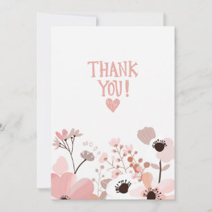 Minimalistiskt blomsterkort för tack kort