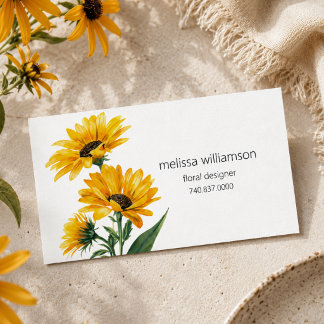 Minimalistiskt blomstermönster visitkort