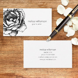 Minimalistiskt blomstermotiv visitkort