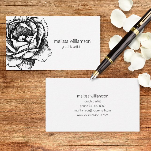 Minimalistiskt blomstermotiv visitkort (Skapare uppladdad)