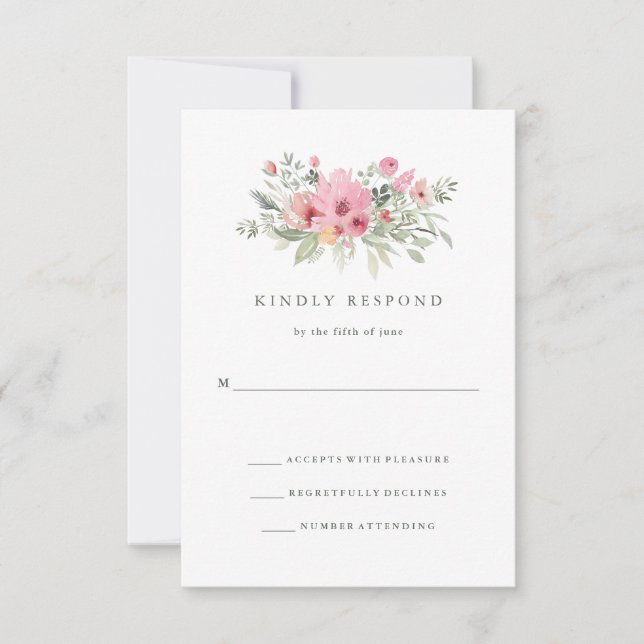 Minimalistiskt bloom | Bröllop svar (Framsida)
