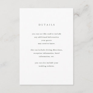 Minimalistiskt bloom Information om bröllop gäst Tilläggskort