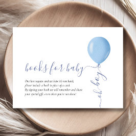 Minimalistiskt Blue Balloon Baby Shower Bokar för Tilläggskort