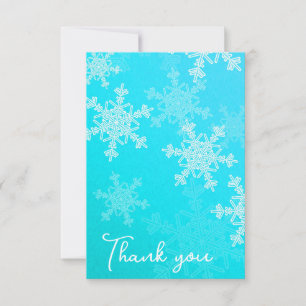Minimalistiskt Blue Snöflingor Baby Shower Tack Kort