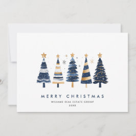 Minimalistiskt bohemiskt julbolag Gräs Träd Julkort