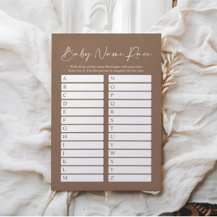 Minimalistiskt Boho Namn Tävling Baby Shower Game