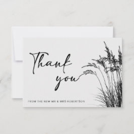Minimalistiskt Boho Pampas Grass Black & White-tac Kort