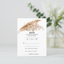 Minimalistiskt boho Pampas Grass Bröllop OSA Card Inbjudningar