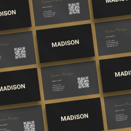 Minimalistiskt Boho QR-kodmodernt Affärskort Visitkort