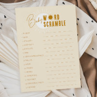Minimalistiskt boho Sunshine Baby Ord-styrkort