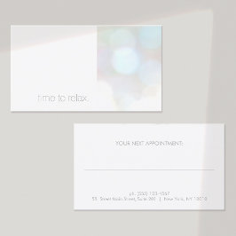 Minimalistiskt bokeh Spa-avtalskort Tidsbeställning Kort