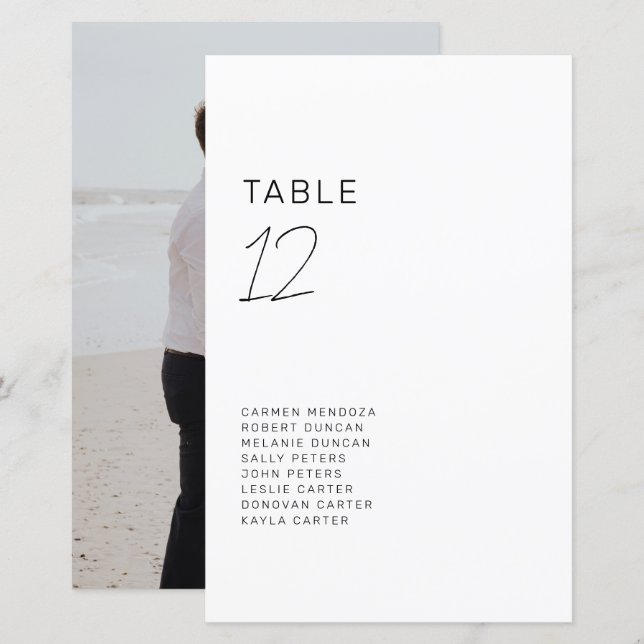 Minimalistiskt Bord-kort för sätesdiagram i Bröllo (Fram/baksida)