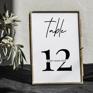 Minimalistiskt Bordsnummer Gala-händelse för midda